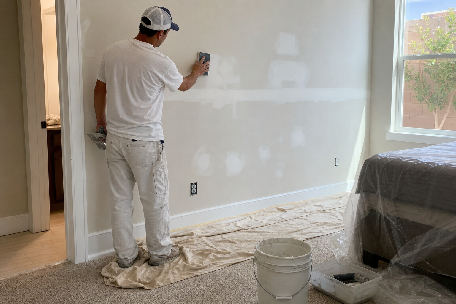Drywall repair before interior painting in St. George, Utah