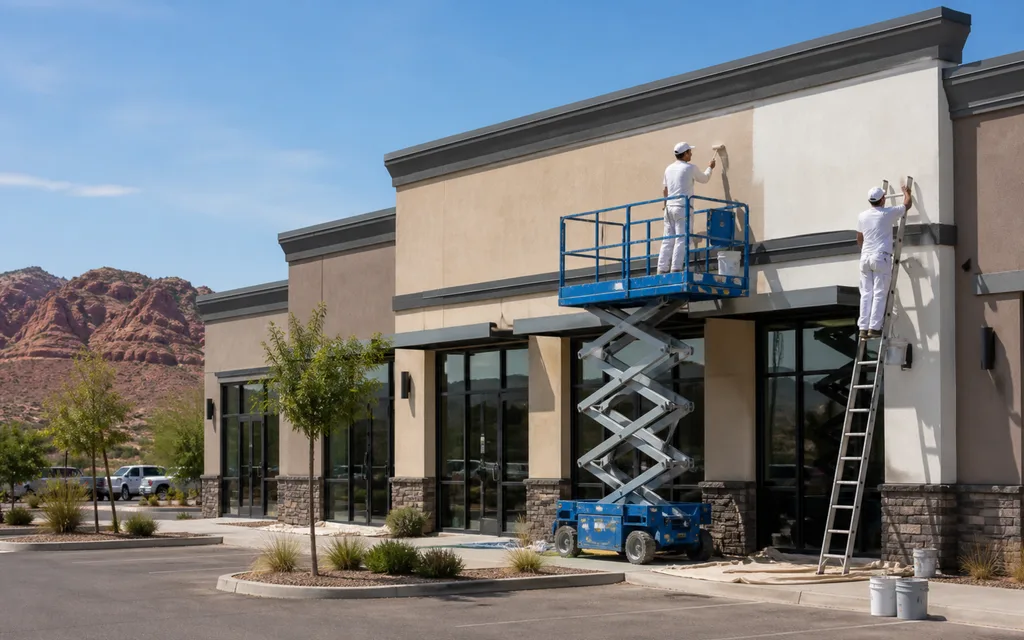 Commercial repaint in a St. George retail plaza