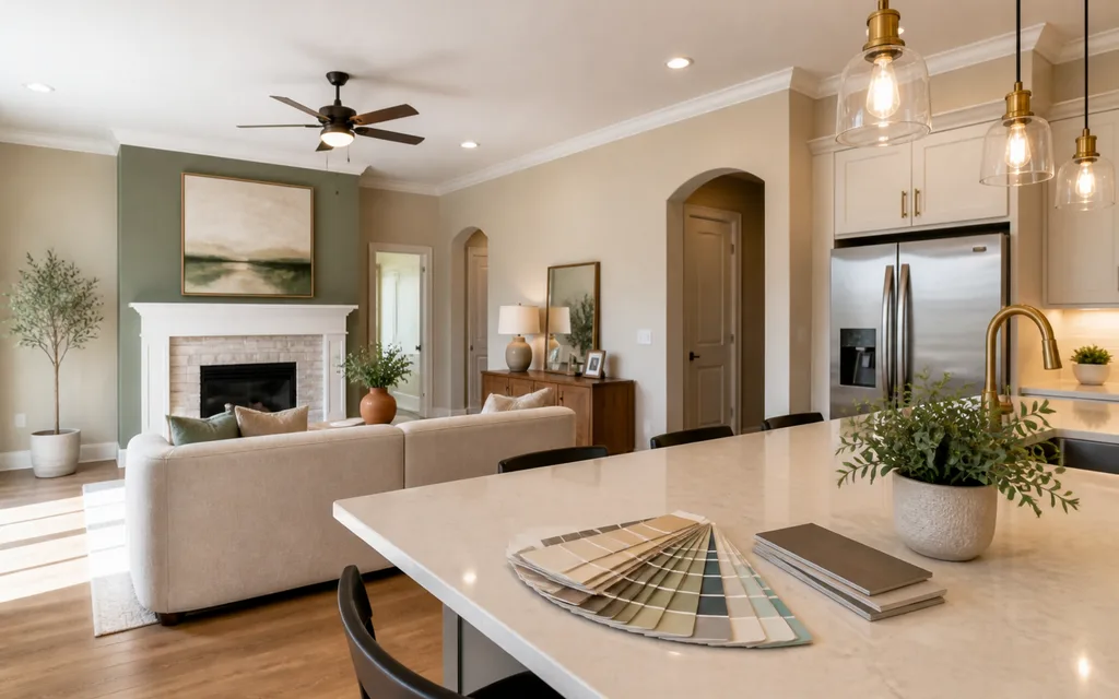 Fresh interior paint colors in a St. George living room and kitchen