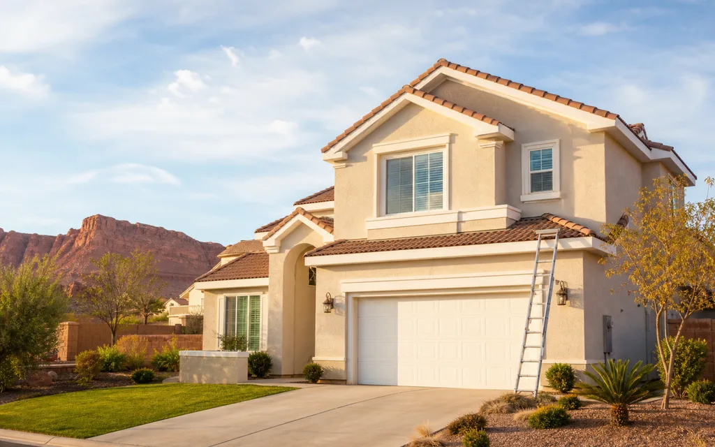 Freshly painted stucco home in St. George, Utah